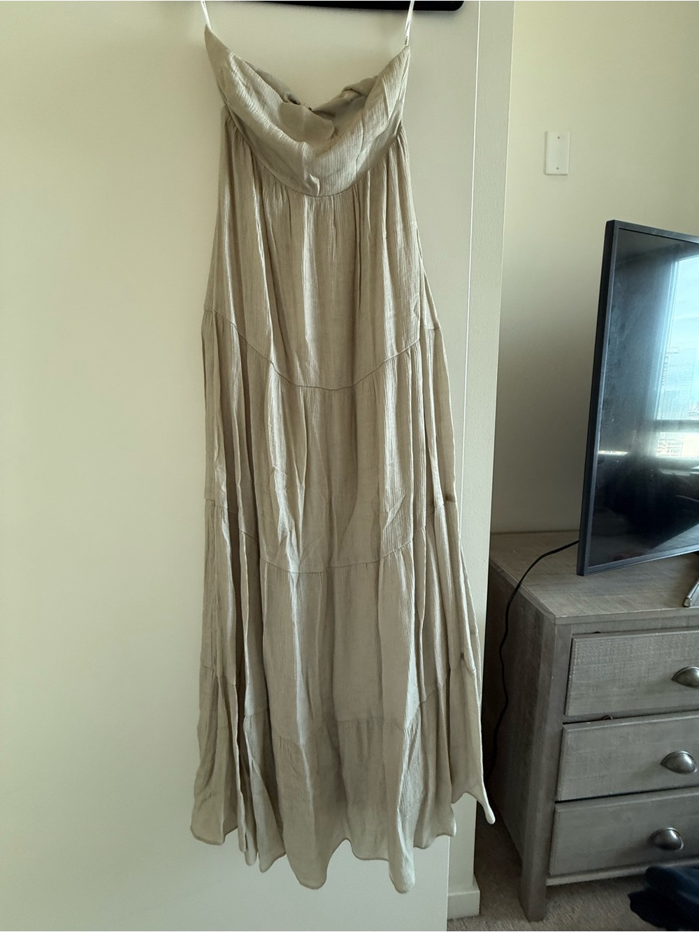 SABO beige maxi dress - strapless